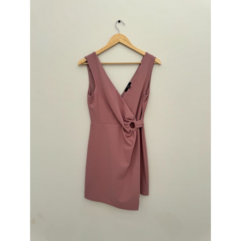 Lulus Mauve Pink Wrap Mini Dress O-Ring Waist Sleeveless Size S